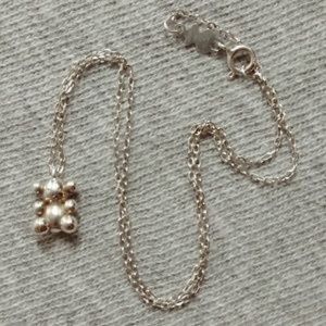 Silver Bubble Bear Pendant with silver tous chain